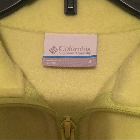 Size Small neon yellow Columbia fleece - Picture 3 of 3